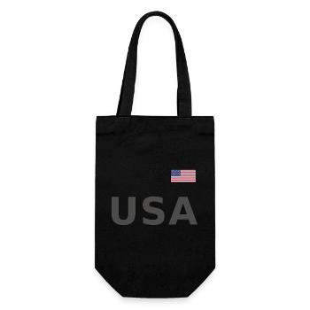TEAM USA amerikanische Flagge Fahne über Schrift - Geschenkbeutel für Flaschen - Schwarz - Vorne