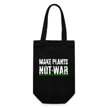 Make Plants Not War - Geschenkbeutel für Flaschen - Schwarz - Vorne