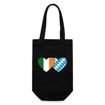 Ireland Bavaria Flag Heart - Gift Bag for Bottles - black - Front