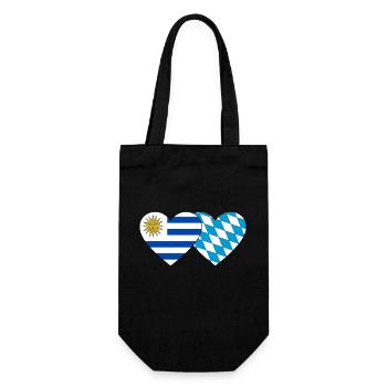 Uruguay Bavaria Flag Heart - Gift Bag for Bottles - black - Front