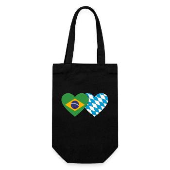 Brazil Bavaria Flag Heart - Gift Bag for Bottles - black - Front