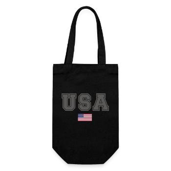 TEAM United States American Flag Banner Under Writing - Gift Bag for Bottles - black - Front