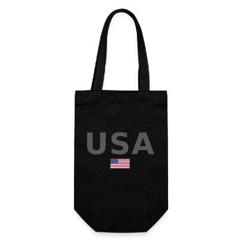 TEAM USA amerikanische Flagge Fahne unter Schrift - Geschenkbeutel für Flaschen - Schwarz - Vorne