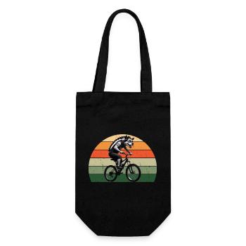 Hyena on a bike in the retro west - Gift Bag for Bottles - black - Front
