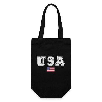 TEAM USA amerikanische Flagge Fahne unter Schrift - Geschenkbeutel für Flaschen - Schwarz - Vorne