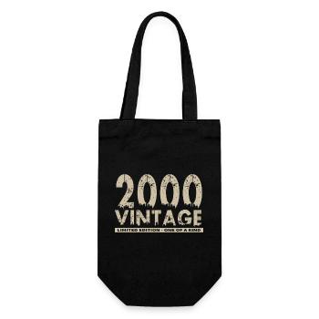 Jahrgang 2000 Bursdag - Unikat - Geschenkbeutel für Flaschen - Schwarz - Vorne