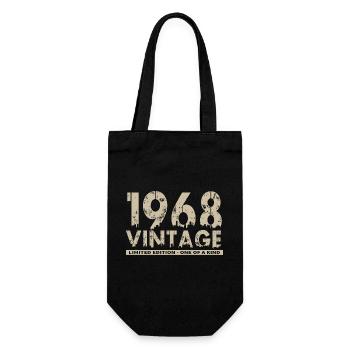 Jahrgang 1968 Bursdag - Unikat - Geschenkbeutel für Flaschen - Schwarz - Vorne