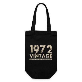 Jahrgang 1972 Bursdag - Unikat - Geschenkbeutel für Flaschen - Schwarz - Vorne