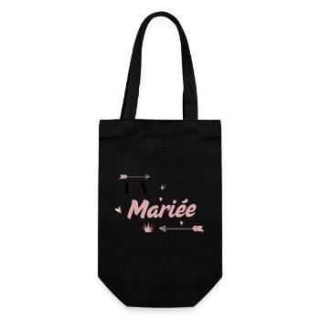 Die Braut Pink Arrow - Geschenkbeutel für Flaschen - Schwarz - Vorne