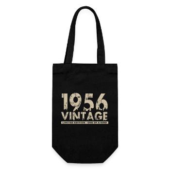 Jahrgang 1956 Bursdag - Unikat - Geschenkbeutel für Flaschen - Schwarz - Vorne