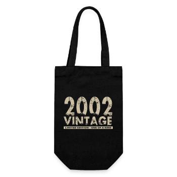 Jahrgang 2002 Bursdag - Unikat - Geschenkbeutel für Flaschen - Schwarz - Vorne