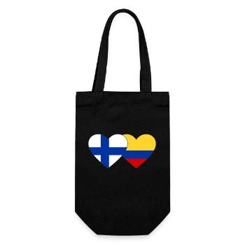 Finland Colombia Flag Heart - Gift Bag for Bottles - black - Front