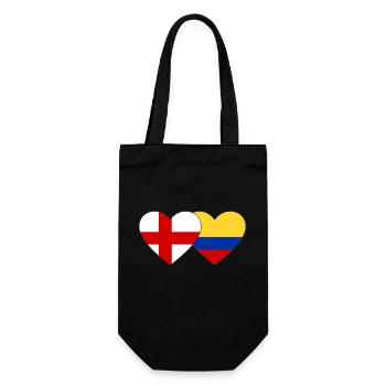 England Colombia Flag Heart - Gift Bag for Bottles - black - Front