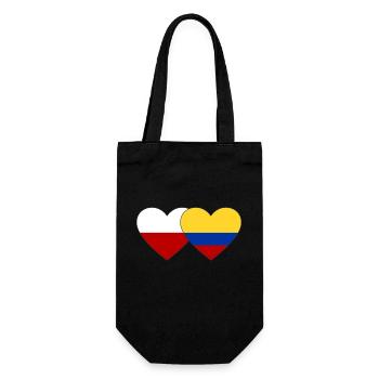 Poland Colombia Flag Heart - Gift Bag for Bottles - black - Front