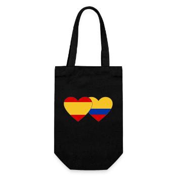 Spain Colombia Flag Heart - Gift Bag for Bottles - black - Front