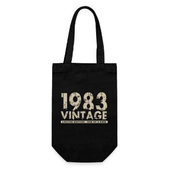 Jahrgang 1983 Bursdag - Unikat - Geschenkbeutel für Flaschen - Schwarz - Vorne