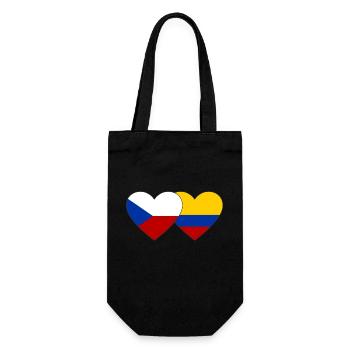 République tchèque Colombie Drapeau Coeur - Sac à bouteille - noir - Devant