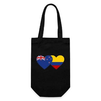 Nouvelle-Zélande Colombie Drapeau Coeur - Sac à bouteille - noir - Devant