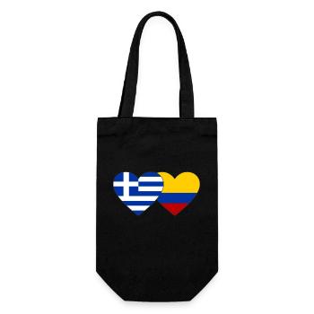 Greece Colombia Flag Heart - Gift Bag for Bottles - black - Front