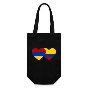 Armenia Colombia Flag Heart - Gift Bag for Bottles - black - Front