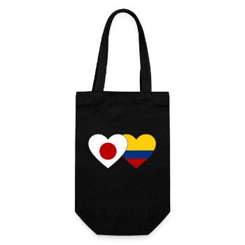 Japan Colombia Flag Heart - Gift Bag for Bottles - black - Front