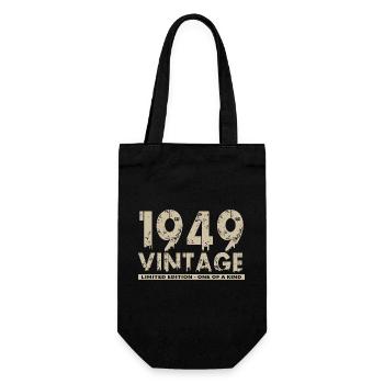 Jahrgang 1949 Bursdag - Unikat - Geschenkbeutel für Flaschen - Schwarz - Vorne