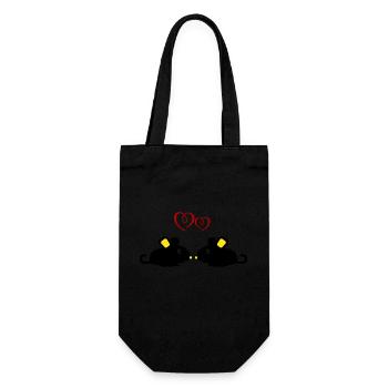 Cute Mice - Gift Bag for Bottles - black - Front