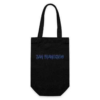 San Francisco Schriftzug Geschenk Geschenkidee - Geschenkbeutel für Flaschen - Schwarz - Vorne