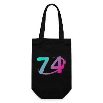 Number 74 multicolor - Gift Bag for Bottles - black - Front