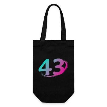 Nummer 43 mehrfarbig - Geschenkbeutel für Flaschen - Schwarz - Vorne