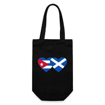 Cuba Scotland Flag Heart - Gift Bag for Bottles - black - Front