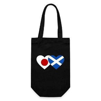 Japan Scotland Flag Heart - Gift Bag for Bottles - black - Front