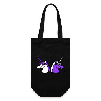 2 Coole DJ Einhörner Zwei Team Party Club Musik - Geschenkbeutel für Flaschen - Schwarz - Vorne