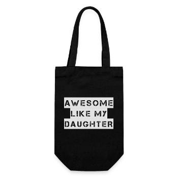 AWESOME LIKE MY DAUGHTER – Mother's Day – Father's Day - Gift Bag for Bottles - black - Front