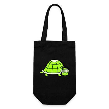 Süße Schildkröte Niedliches DJ Party Musik Tier - Geschenkbeutel für Flaschen - Schwarz - Vorne
