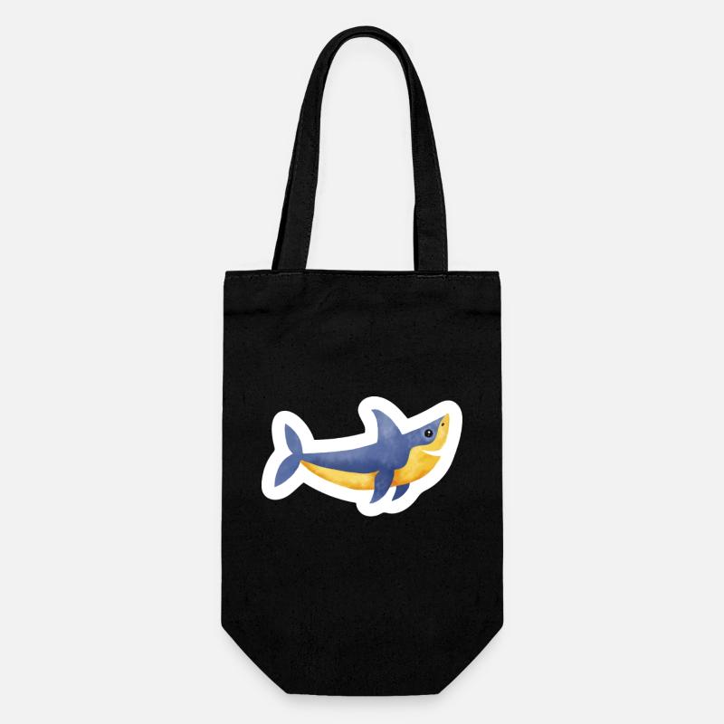 Dessin de requin - Sac à bouteille - noir