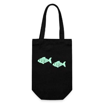 fish2 - Geschenkbeutel für Flaschen - Schwarz - Vorne