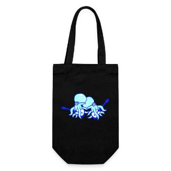 2 Octopus Guitar Playing Octopus Squid Music - Gift Bag for Bottles - black - Front