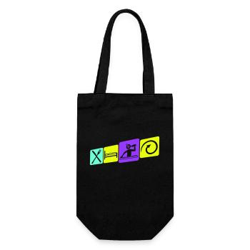 Essen Schlafen Club Techno Musik Party Wiederholen - Geschenkbeutel für Flaschen - Schwarz - Vorne