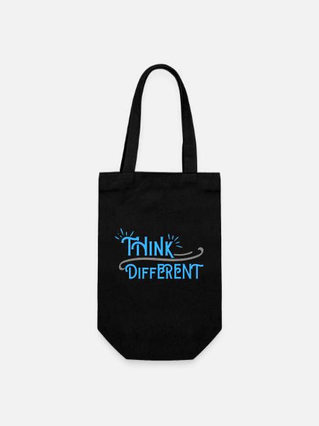 Think Differnet Blue Grey Design - Sac à bouteille - noir