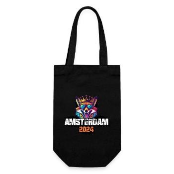 Amsterdam 2024 Urlaub Fuchs - Geschenkbeutel für Flaschen - Schwarz - Vorne
