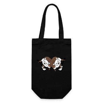 2 Igel Süße Zwei Freunde Gitarre Spielen Band Team - Geschenkbeutel für Flaschen - Schwarz - Vorne