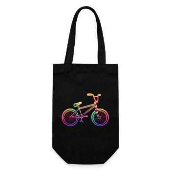 Neon Rainbow BMX Rad - Geschenkbeutel für Flaschen - Schwarz - Vorne