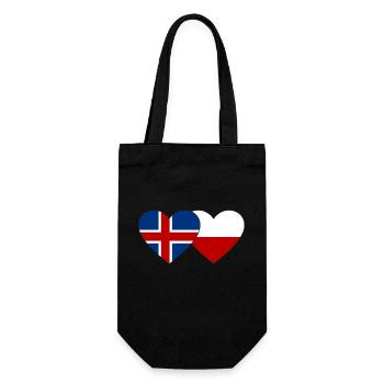 Islande Pologne Drapeau Coeur - Sac à bouteille - noir - Devant