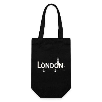 London Skyline Geschenkidee - Geschenkbeutel für Flaschen - Schwarz - Vorne