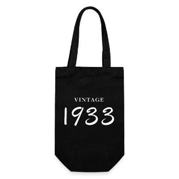 Jahrgang 1933 - Jubiläums-Geschenkidee - Geschenkbeutel für Flaschen - Schwarz - Vorne