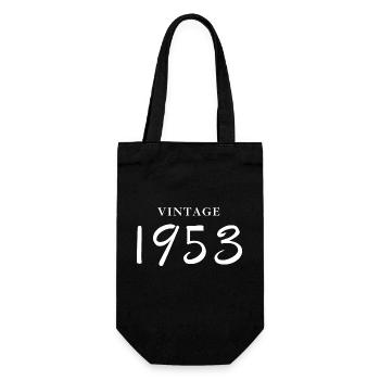 Jahrgang 1953 - Geschenkidee zum Geburtstag - Geschenkbeutel für Flaschen - Schwarz - Vorne
