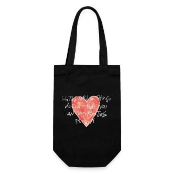 Design de cœur tendance - Sac à bouteille - noir - Devant
