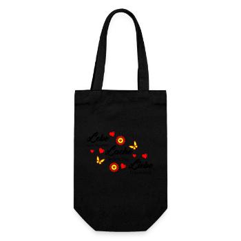 lebe lache liebe 002 - Geschenkbeutel für Flaschen - Schwarz - Vorne