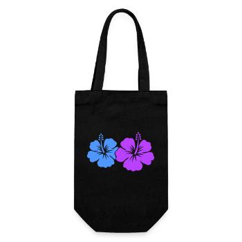 Hibiskus Blume - Geschenkbeutel für Flaschen - Schwarz - Vorne